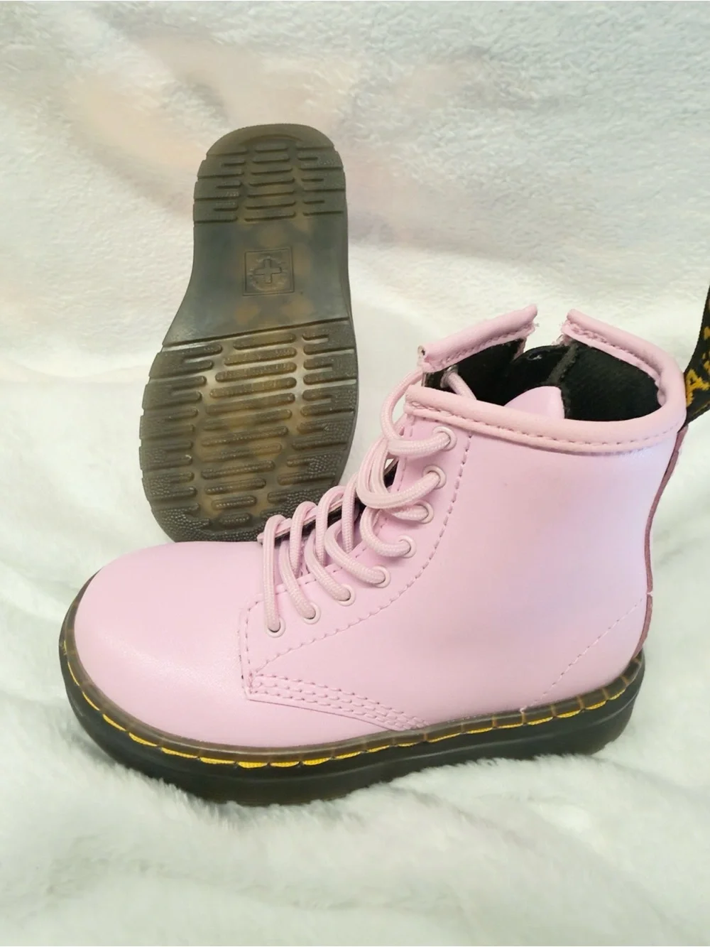 Dr. Martens Pink Lace-Up Kids Combat Boots